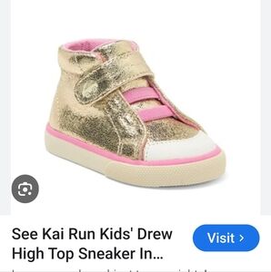 See Kai Run Gold and Pink Sparkle Sneakers